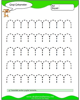 okul öncesi çizgi çalışma sayfaları